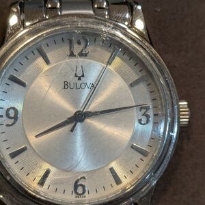 Bulova Silver Tone Watch with Classic Dial